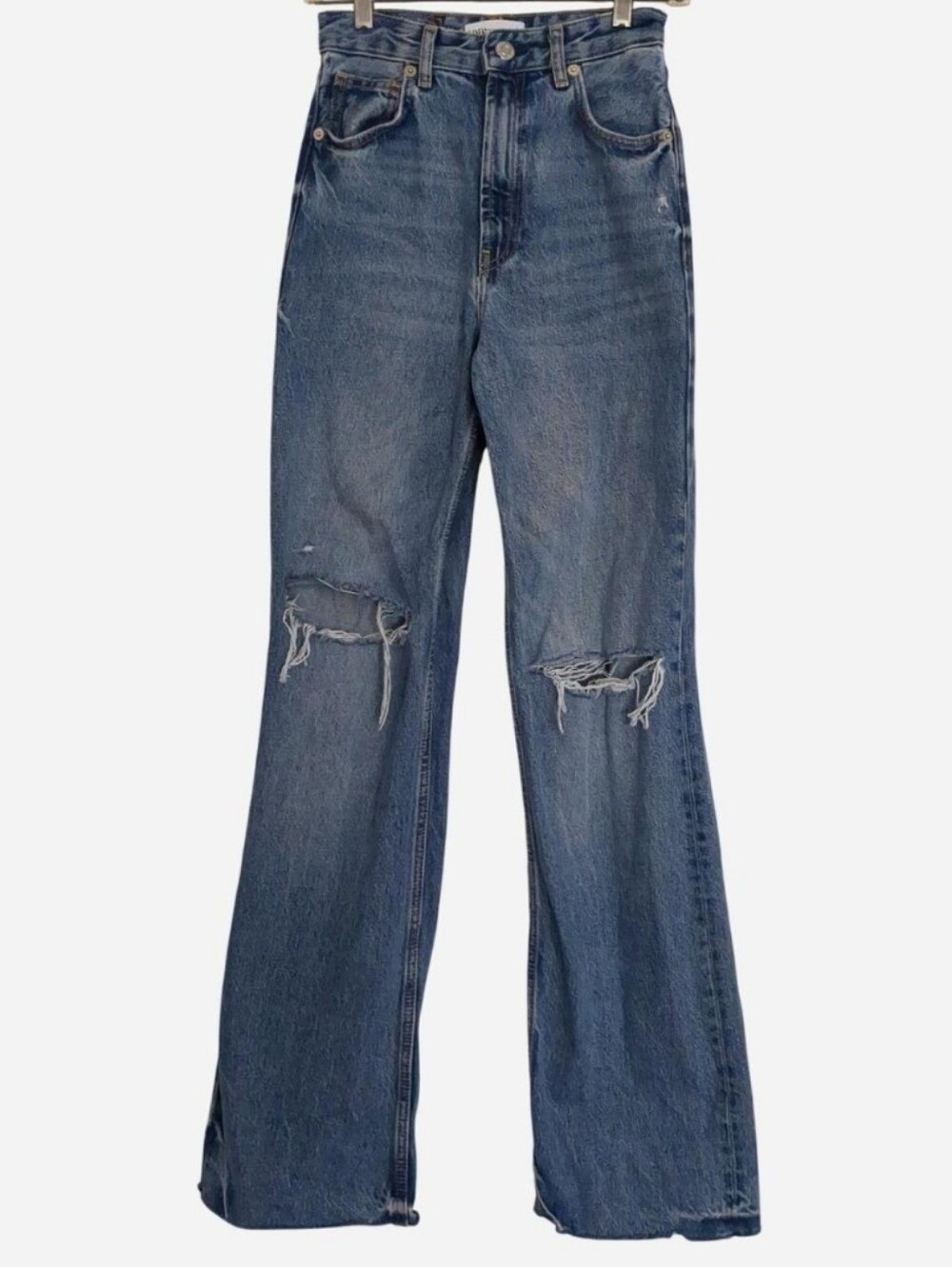 ZARA 90s Full Length Distressed Wide Leg Jeans – Size 2 (US)